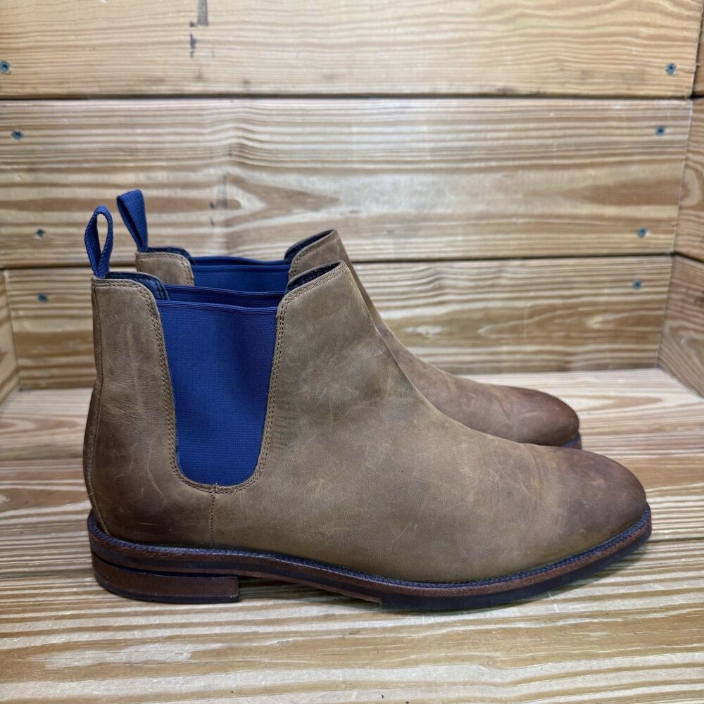 Cole Haan Man 9 Boots Wakefield Grand Dogwood Peacoat Ankle Boots Brown Leather